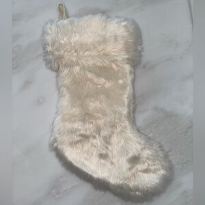 Wondershop Cream Faux Fur Stocking